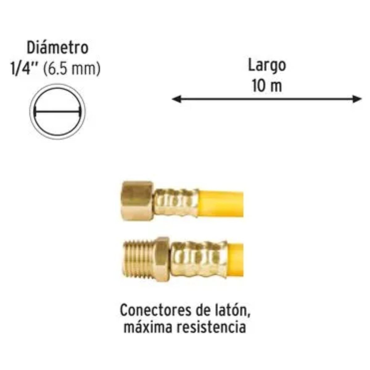 TRUPER - Kit Manguera de aire para compresor, 10m Pretul, 6 conectores rápidos.
