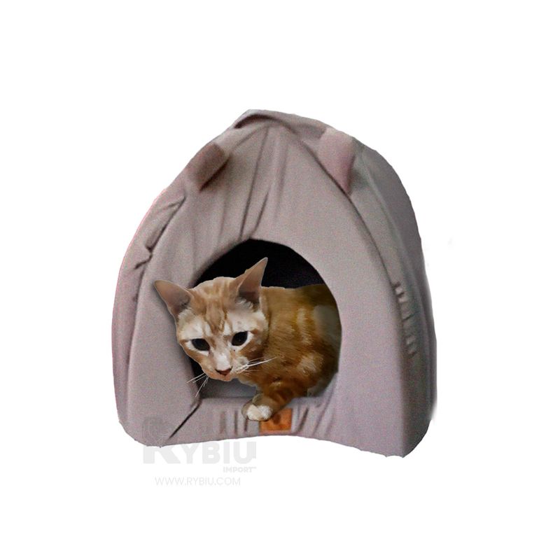 RYBIU IMPORT - Colchon Lavable de Tela en Iglu de Color Plomo Y+Stickers