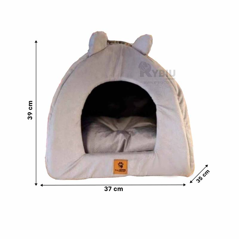 RYBIU IMPORT - Casita Canina Talla S en Plomo Y+Regalo Ligas para Peinar