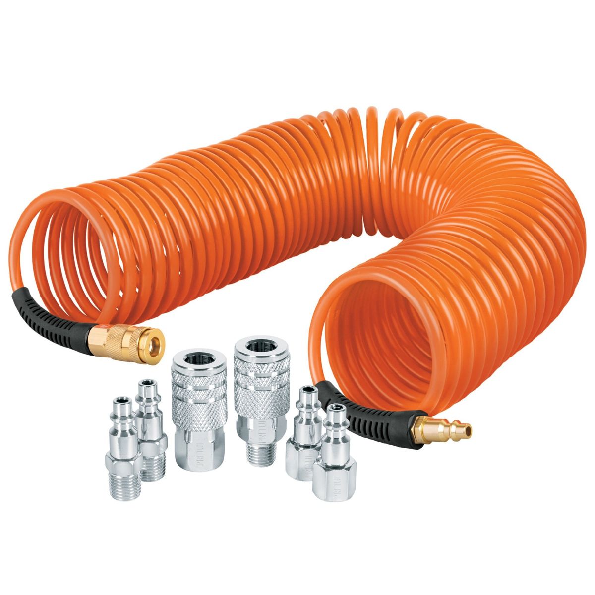 kit manguera de aire 15m tipo resorte, 6 CONECTORES RAPIDOS Truper, marca TRUPER - Foto Principal