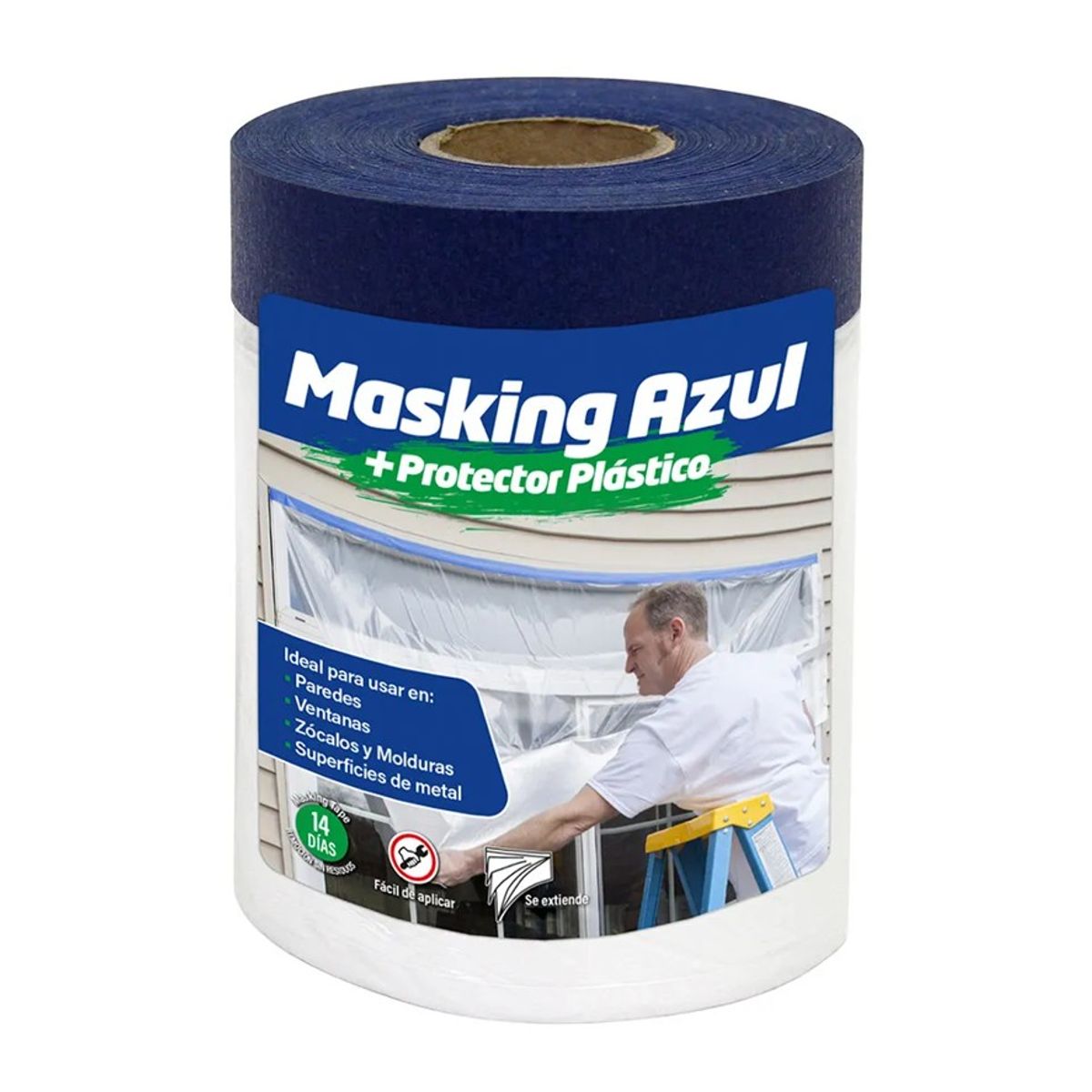 GENERICO - Cinta Masking Tape Azul SHURFIX + Protector plástico 55CM x 33M