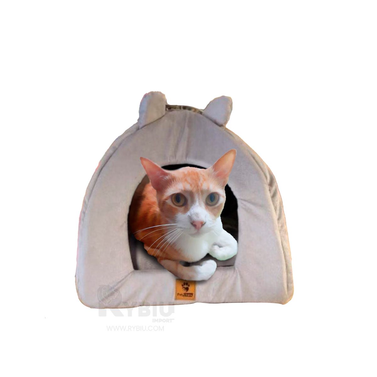 GENERICO - Cama Mascotas Acolchonada en Forma Iglu Talla S Tono Plomo