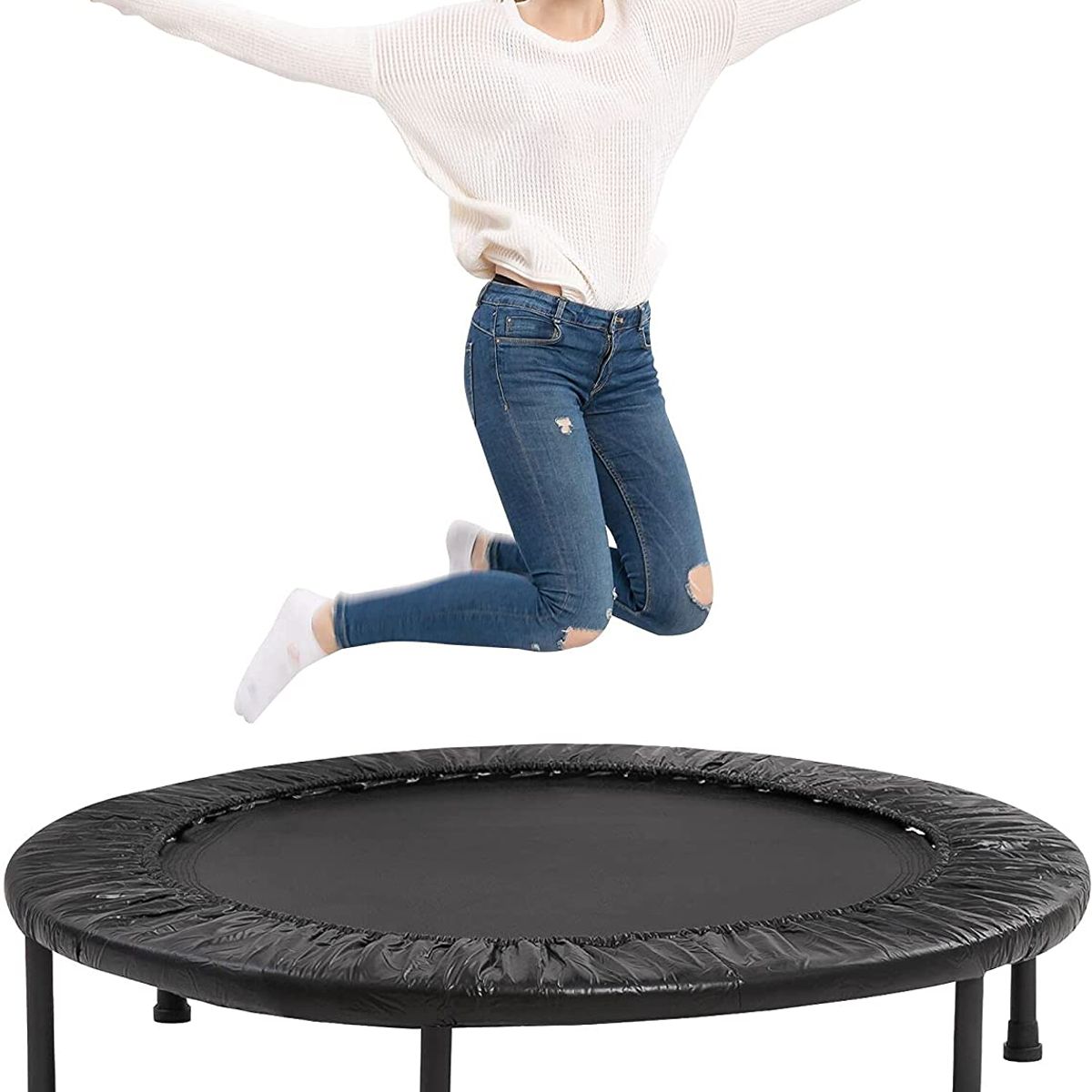 ALPHA GYM - Trampolín saltarín cama elástica de 90cm fitness