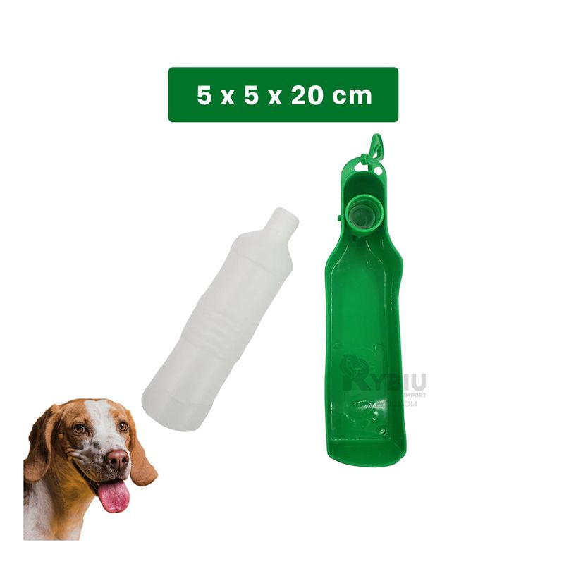 RYBIU IMPORT - Bebedero de Cachorro con Bandeja en Verde Y+Papel de Regalo