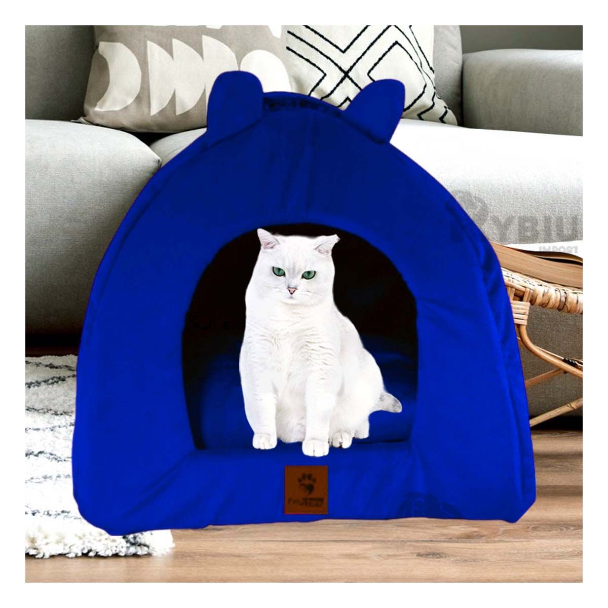 RYBIU IMPORT - Cama Acolchonada en Forma Iglu Talla S Diseño Azul Rey