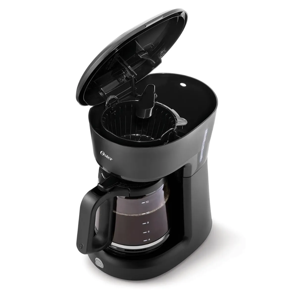 OSTER - Cafetera Oster de 12 tazas con filtro permanente - BVSTDCS12B ON/OFF