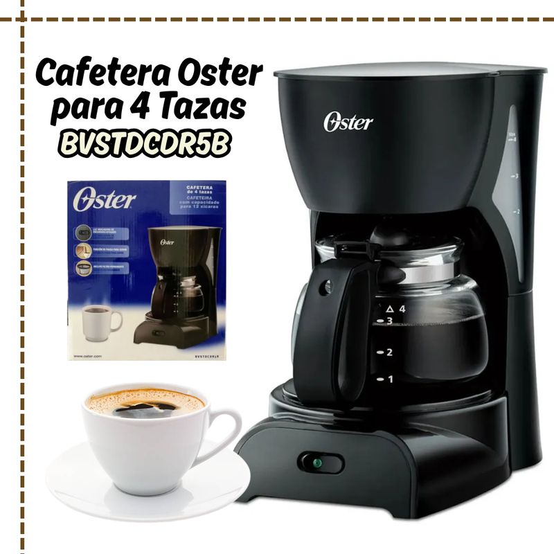 OSTER - Cafetera Electrica Oster 4 Tazas BVSTDCDR5N - NEGRO