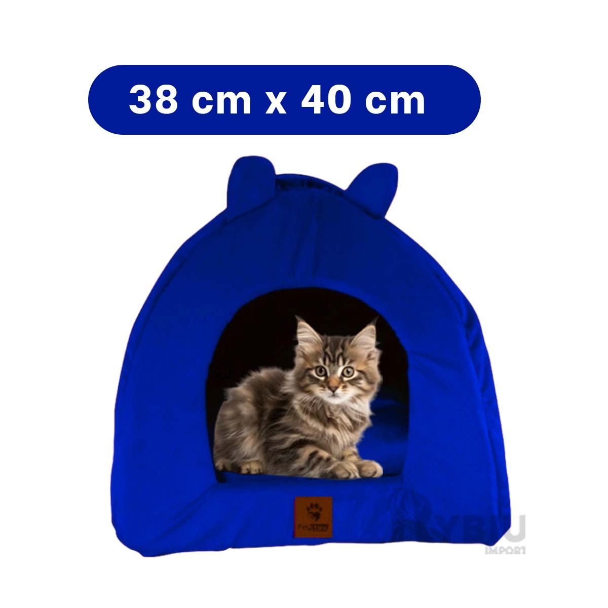 GENERICO - Casita Apta de Can Suave en Color Azul Rey Y+Ligas de Regalo