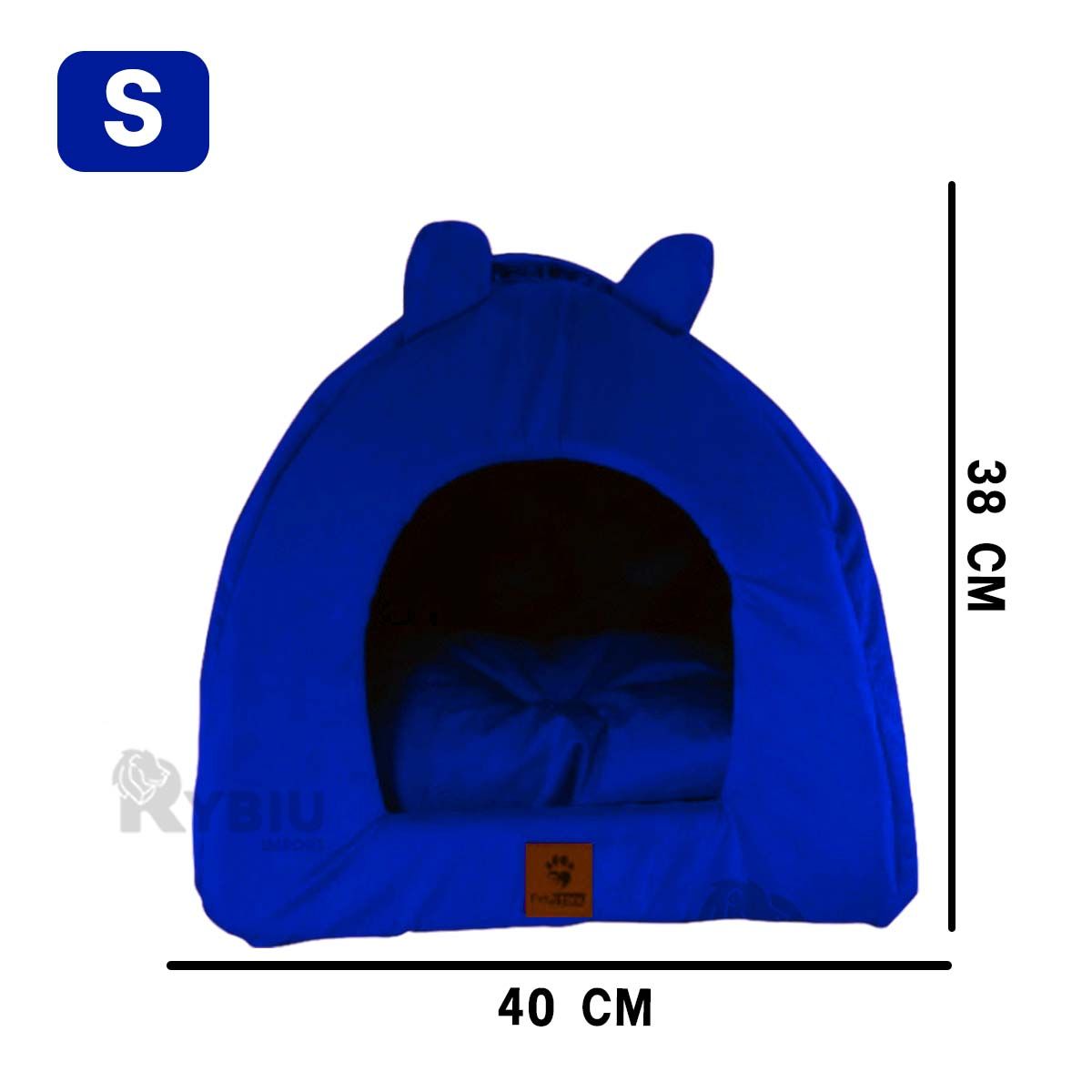 GENERICO - Casita Canina Talla S en Azul Rey Y+Regalo Ligas para Peinar