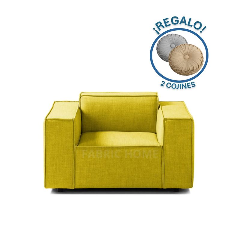 GENERICO - Sofa 1 Cuerpo Vitoriano - Amarillo