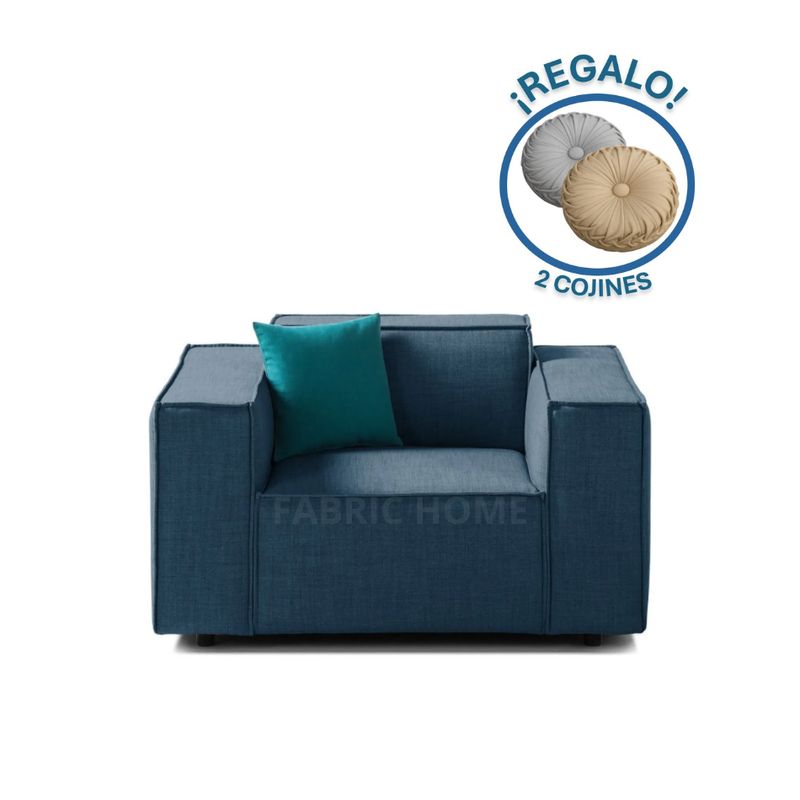 GENERICO - Sofa 1 Cuerpo Vitoriano - Azul Claro