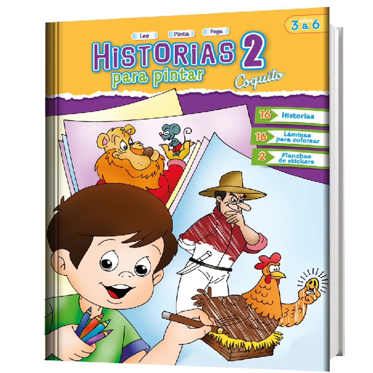 EDICIONES COQUITO - Libro Infantil Historias para pintar 2 (La Gallina de los huevos de oro)