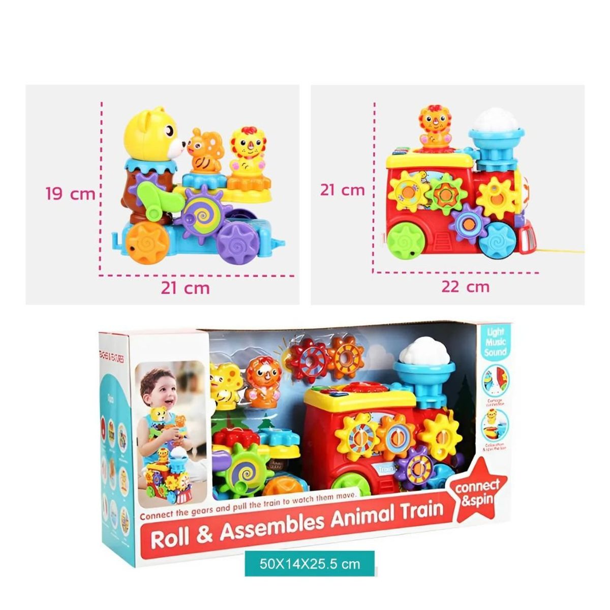 GENERICO - Tren Grande Infantil Con Engranajes Luces Y Sonidos