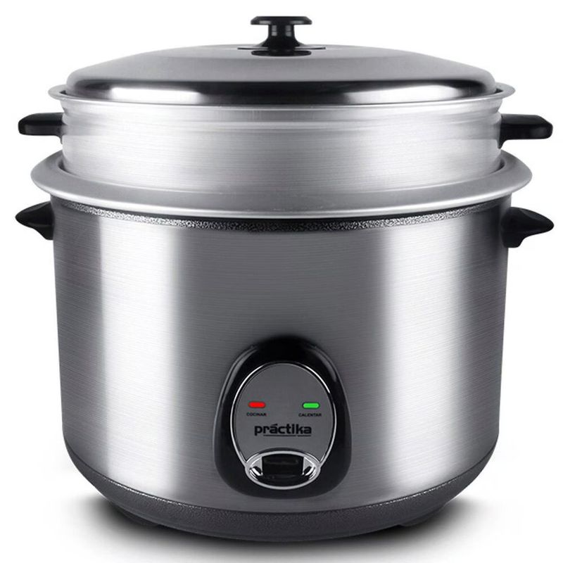 PRACTIKA - Olla Arrocera 4,2 Litros con Vaporera Cromada 420MCS