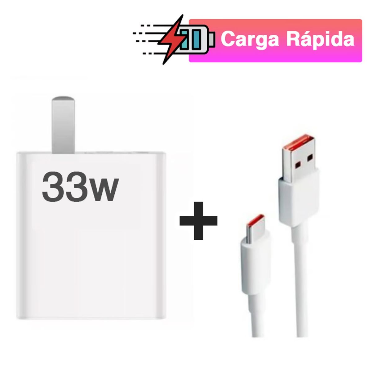 GENERICO - Cargador para Xiaomi con Carga Rápida 33W Cable Tipo-C