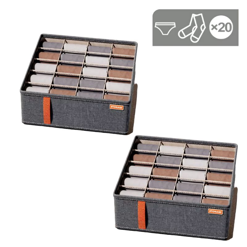 GENERICO - Pack x2 Organizadores armables de 20 espacios - 32x30x11 cm