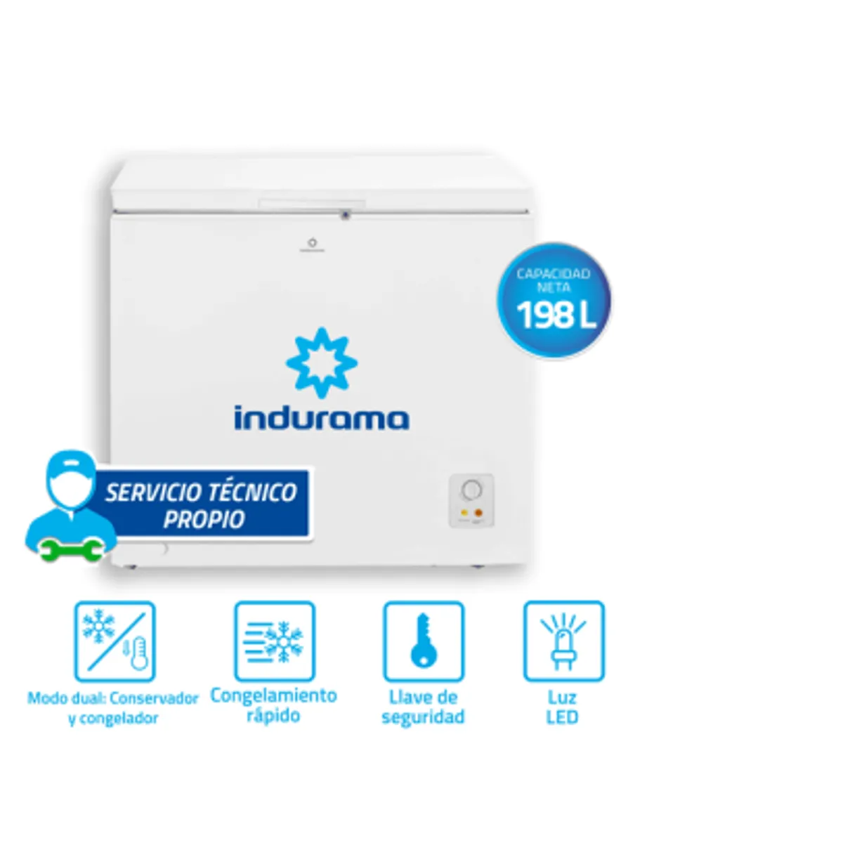 INDURAMA - CONGELADORA INDURAMA CI-220BL