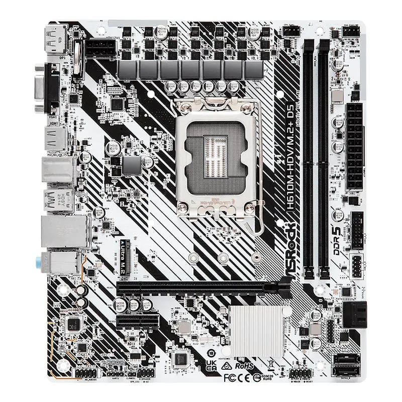 ASROCK - MOTHERBOARD ASROCK H610M-HDVM2+ D5 CHIPSET INTEL H610 LGA1700