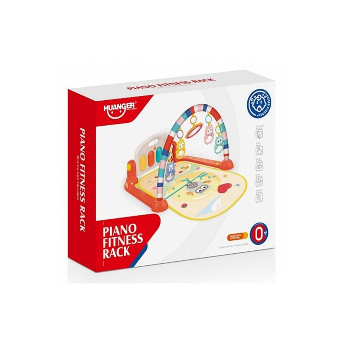 HUANGER - Gimnasio de bebe con Piano Musical Búho HE0651 NARANJA