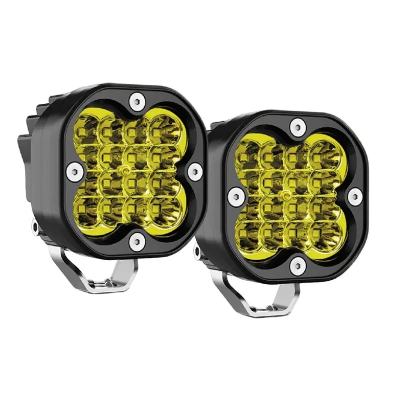 NAOEVO - Faro LED 3 Cuadrado Spot y Flood Ámbar