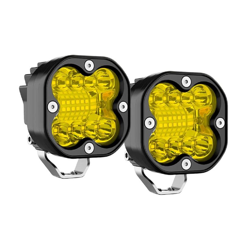 NAOEVO - Faro LED Auxiliar 3 Cuadrado Spot Ámbar