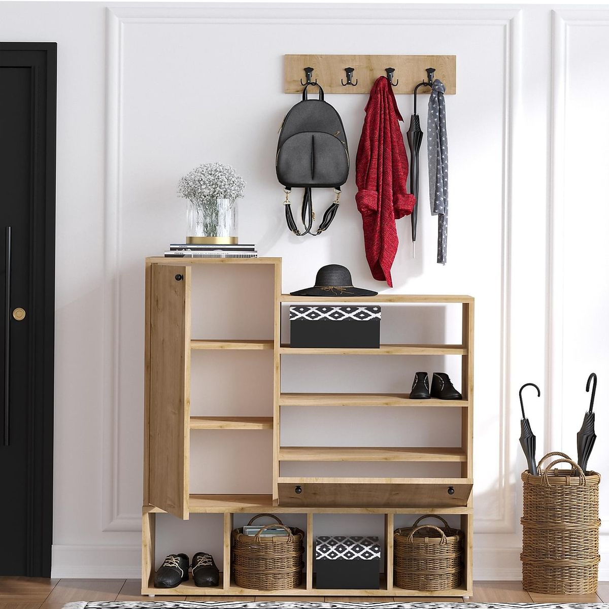 GENERICO - Recibidor Zapatera con Perchero Aruna  Amore Home