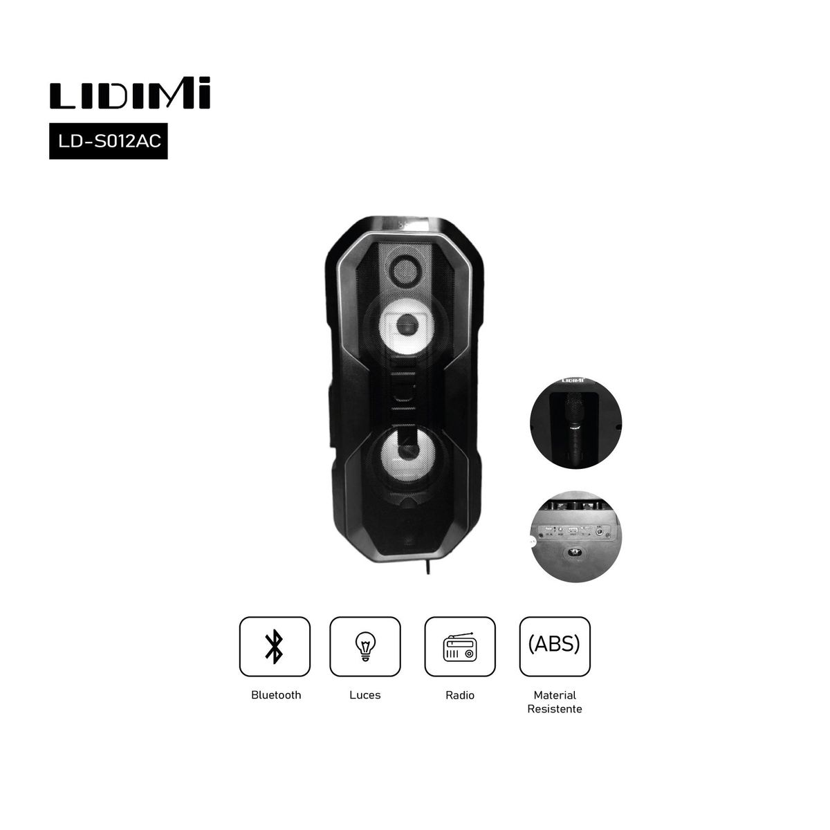 LIDIMI - Parlante Portatil Bluetooth LIDIMI LD-S012AC 90W