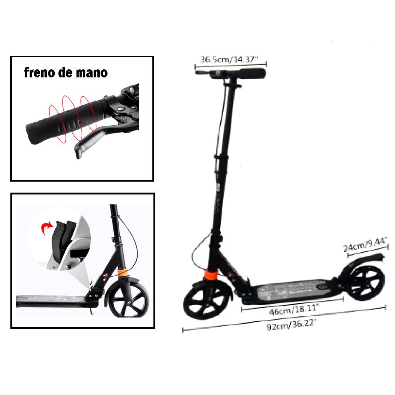OLLIE - SCOOTER CON FRENO DE MANO PLEGADO 3 NIVELES  OLLIE