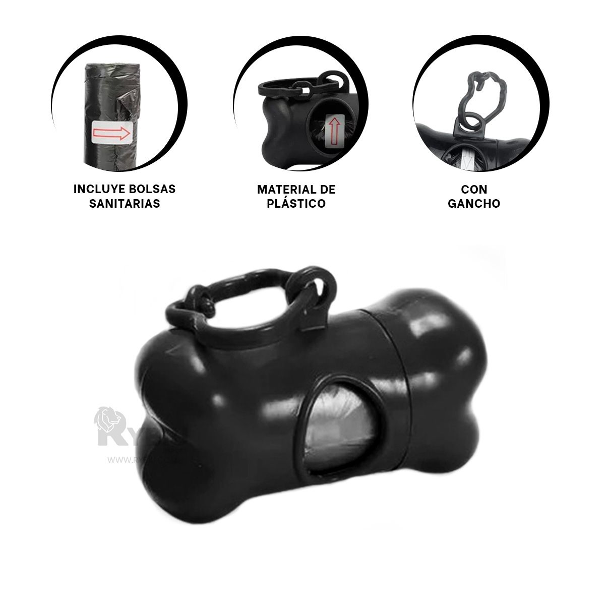 GENERICO - Envase para Restos de Perro en Negro Y+Gift MiniAgenda