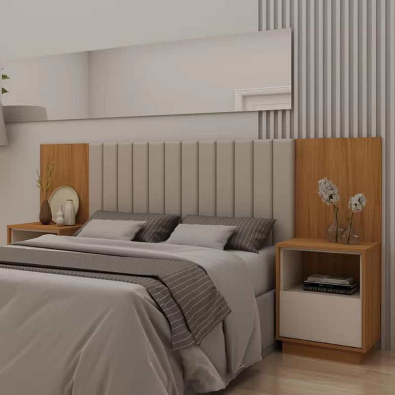GENERICO - Cabecera con Velador Rave Marrón R&R MUEBLES