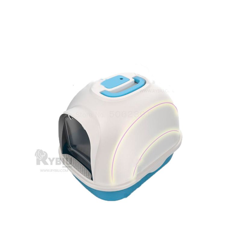 RYBIU IMPORT - Arenero para Gatos de Menos 13 kg Celeste Y+Papel de Regalo