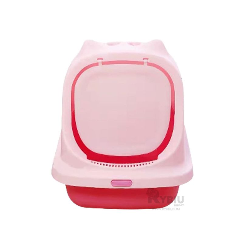 RYBIU IMPORT - Caja de Arena Sanitaria en Color Rosado Y+Stickers