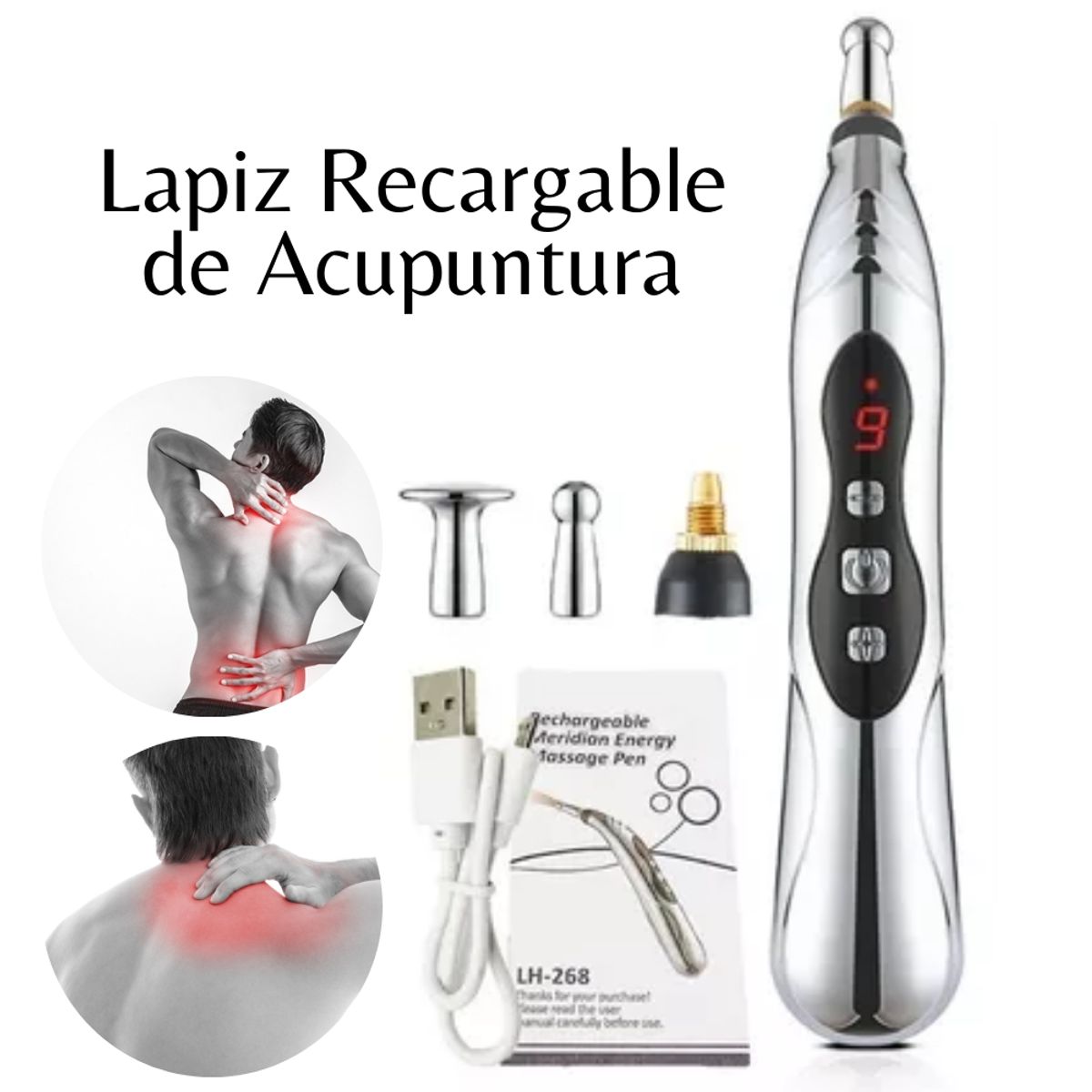 GENERICO - Masajeador de Lapiz  Acupuntadora - Recargable