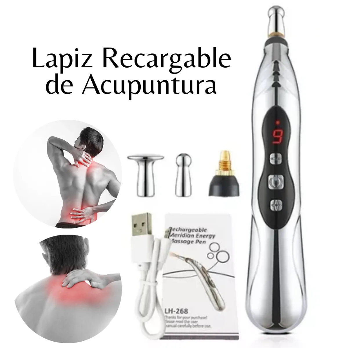 GENERICO - Masajeador de Lapiz  Acupuntadora - Recargable