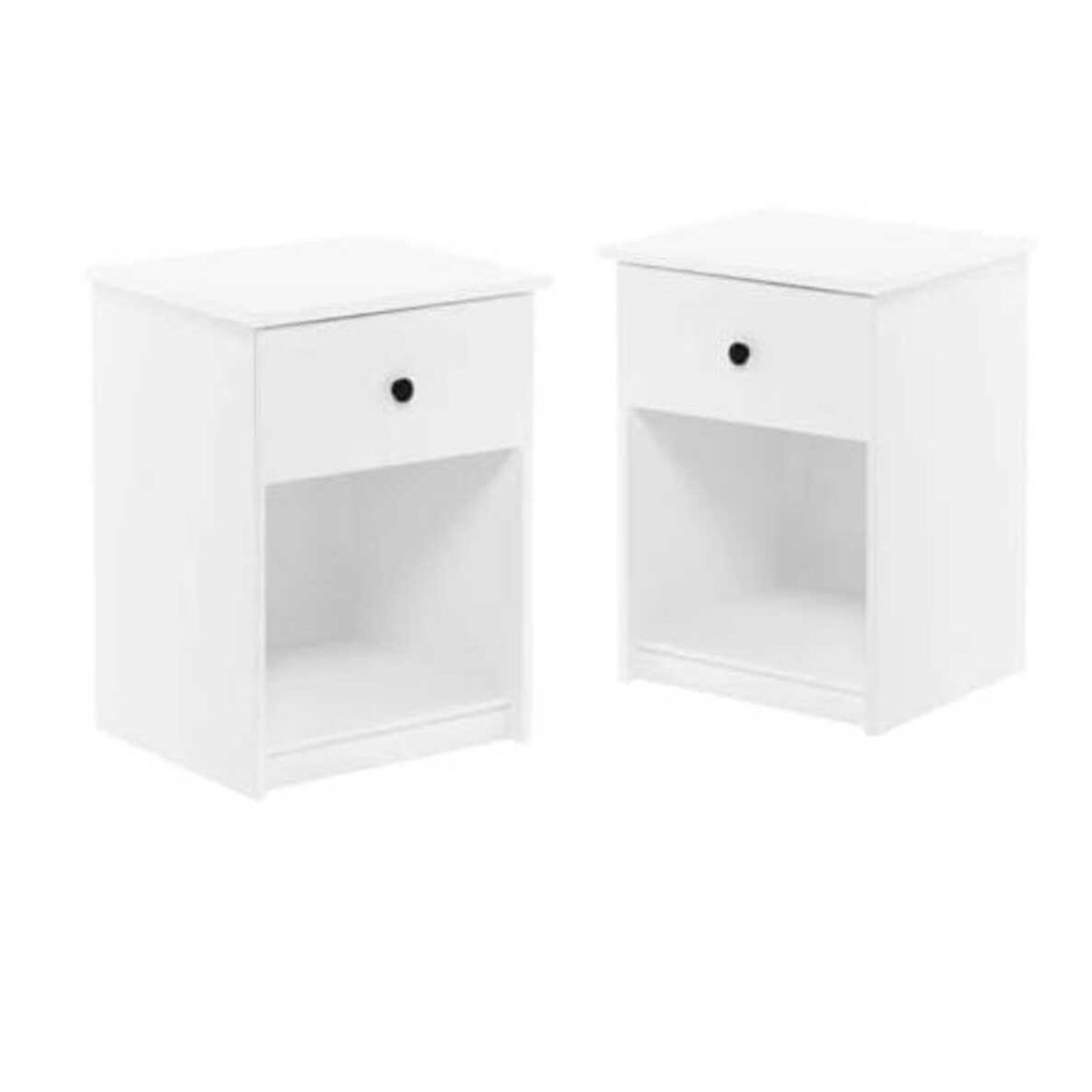 TU MESITA - COMBO X 2 Veladores Modernos Ursula Melamine Blanco