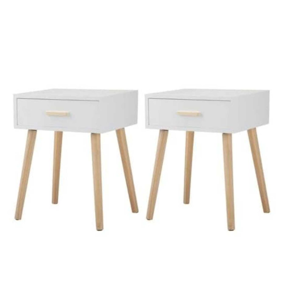 TU MESITA - COMBO X 2 Veladores Vintage Montreal Melamine Blanco