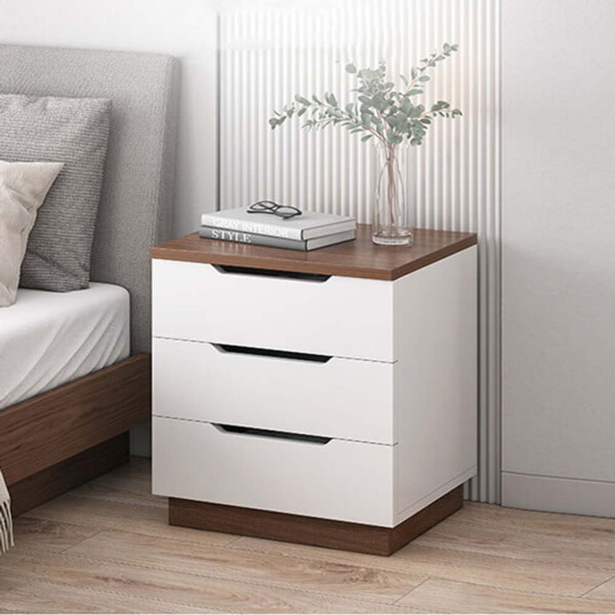 TU MESITA - Velador Moderno Fernand 3 Cajones