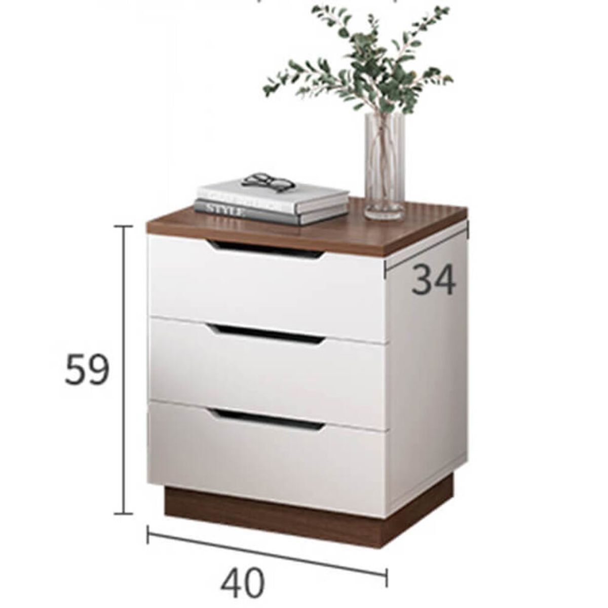 TU MESITA - Velador Moderno Fernand 3 Cajones