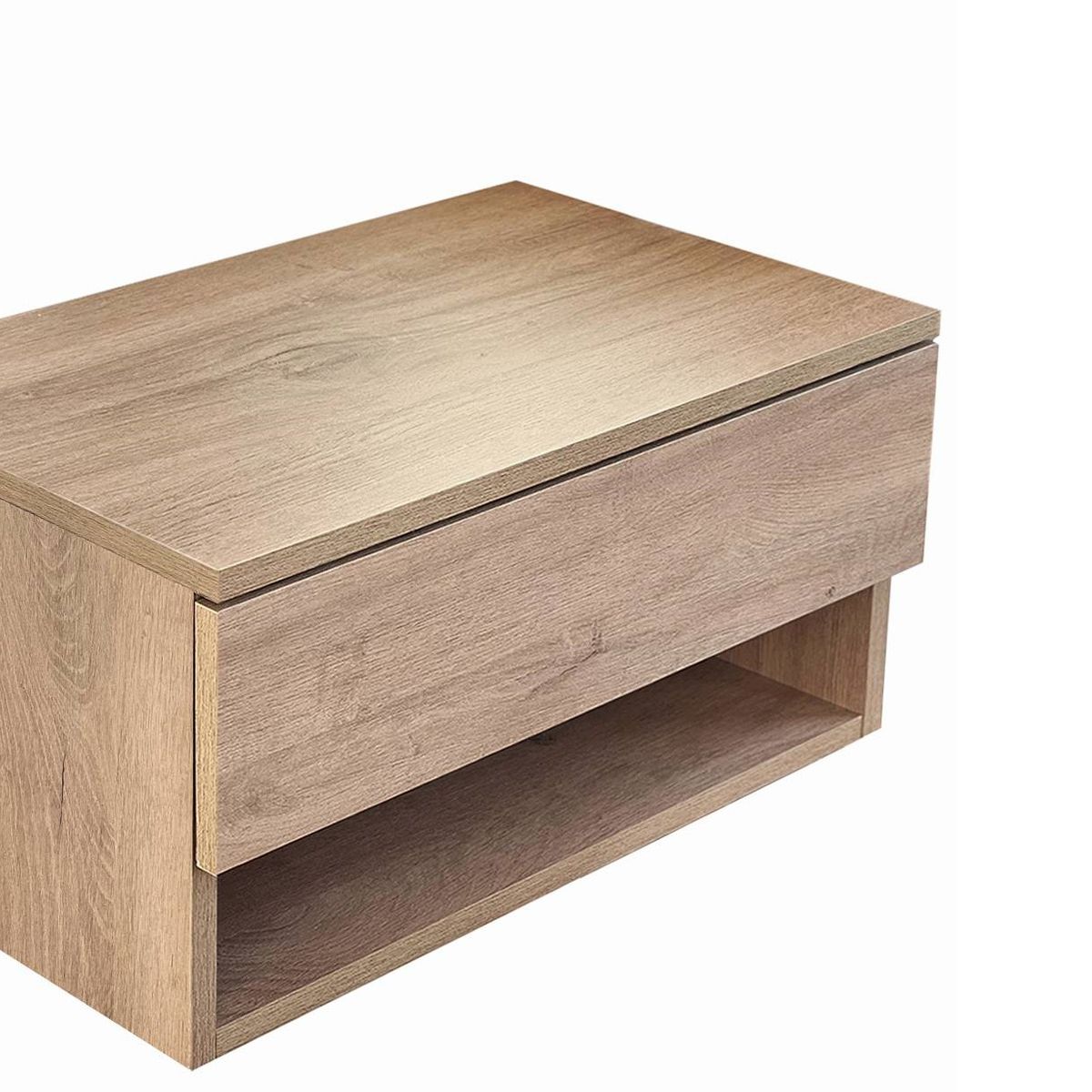 TU MESITA - Velador Moderno Flotante 1 cajón Mike color Haya TU MESITA