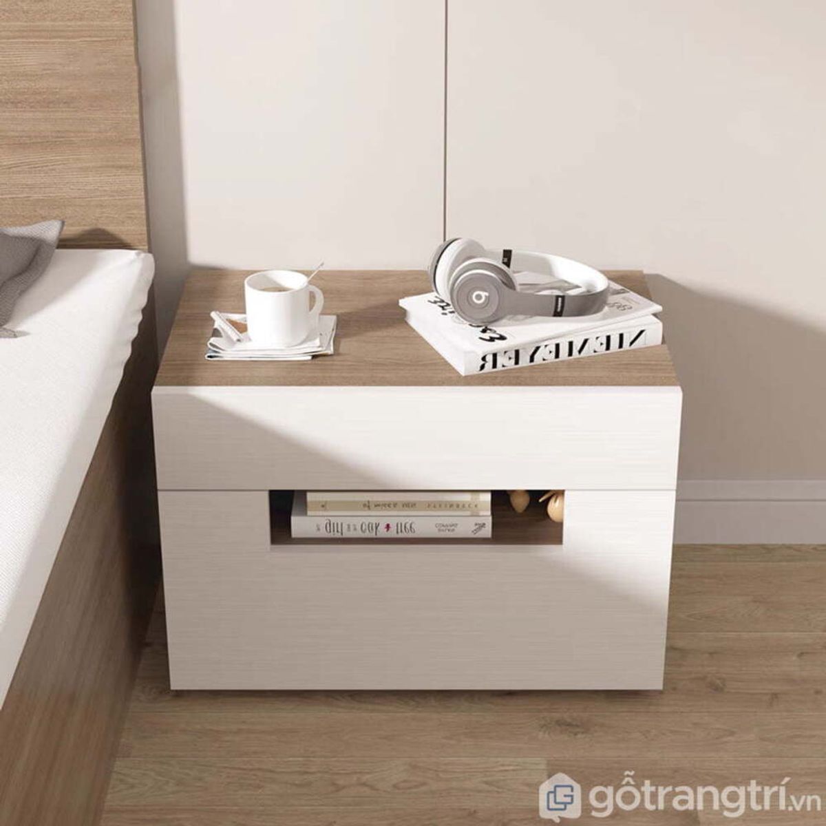 TU MESITA - Velador moderno Multiusos Boomer color HayaBlanco TU MESITA