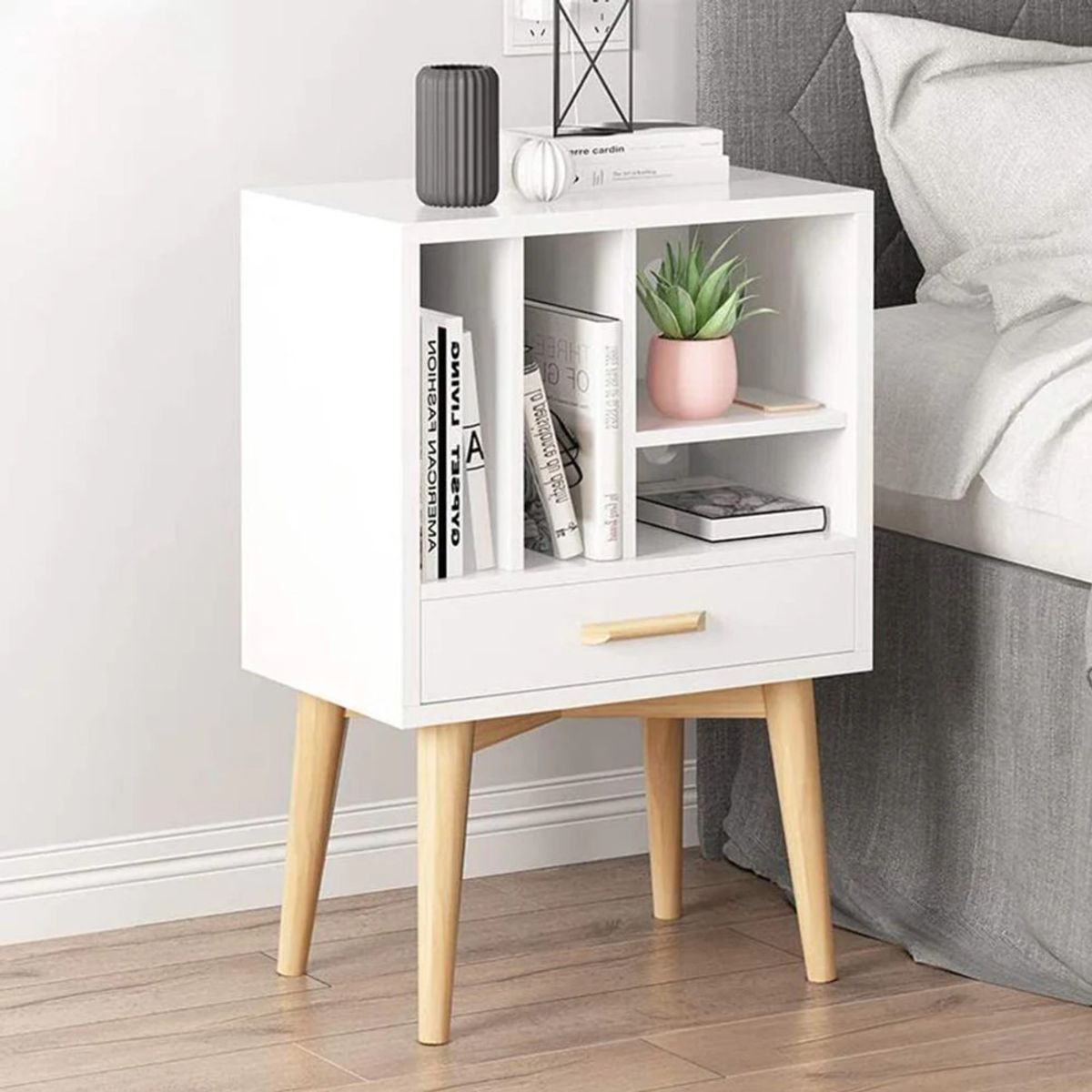 TU MESITA - Velador Moderno multiusos Hazel color Blanco TU MESITA