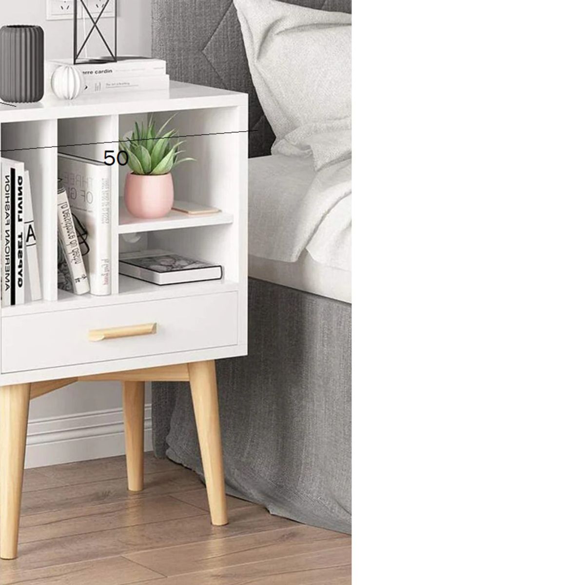 TU MESITA - Velador Moderno multiusos Hazel color Blanco TU MESITA