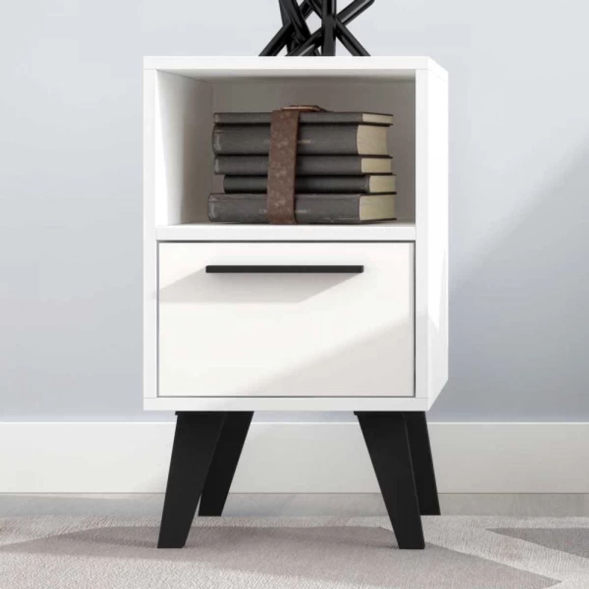 TU MESITA - Velador Moderno Tokio color Blanco TU MESITA