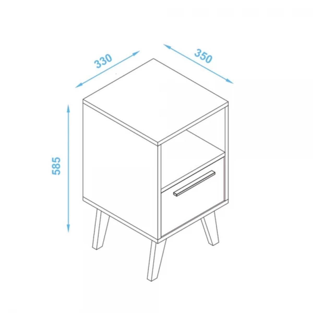 TU MESITA - Velador Moderno Tokio color Blanco TU MESITA
