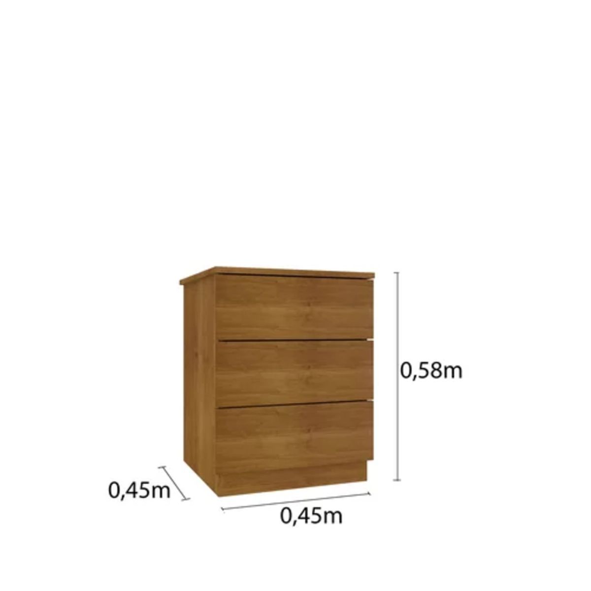 TU MESITA - Velador Moderno Veronna 3 Cajones Marrón