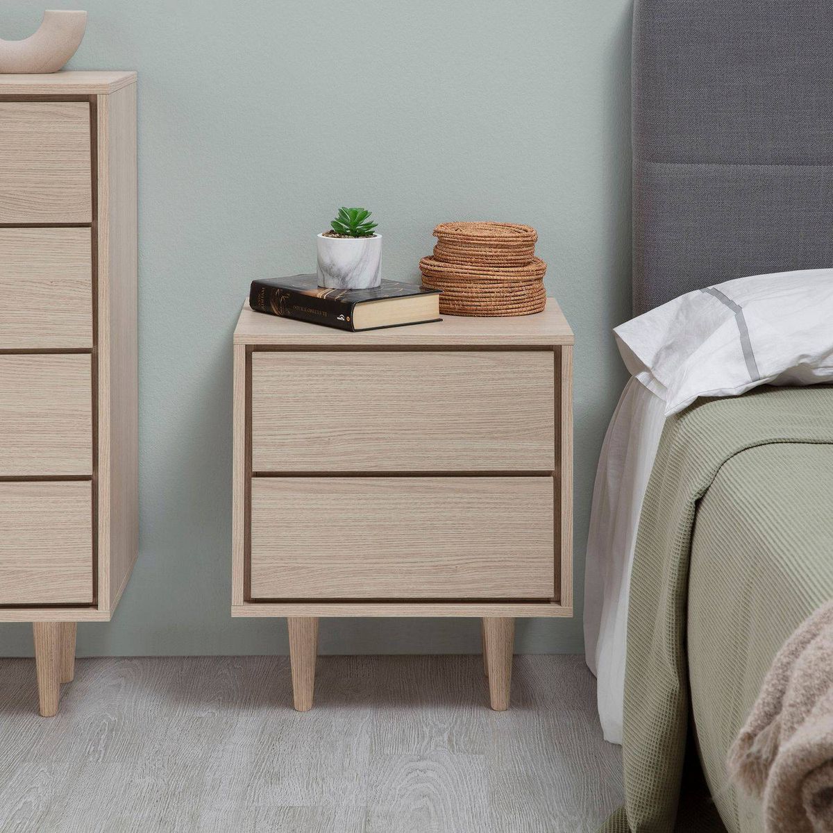 TU MESITA - Velador Vintage Hillary 2 Cajones