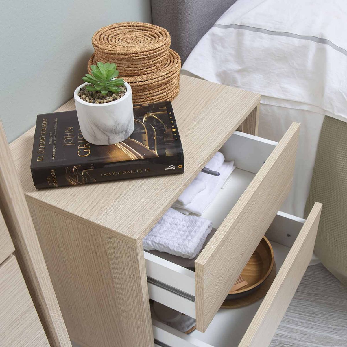 TU MESITA - Velador Vintage Hillary 2 Cajones