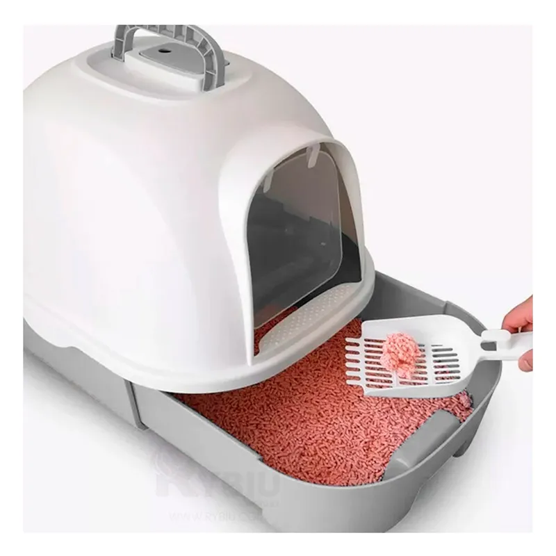 RYBIU IMPORT - Arenero con Bandeja y Pala de Gatos Plomo Y+Regalo Agendita