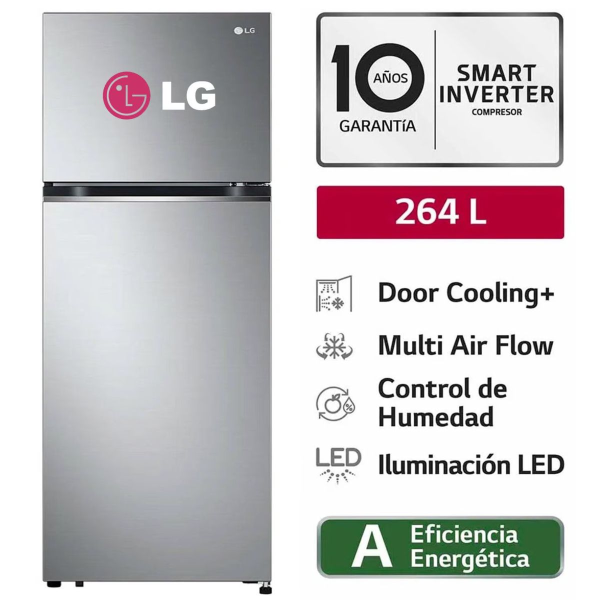 LG - Refrigeradora LG 264L No Frost GT26BPP Top Freezer