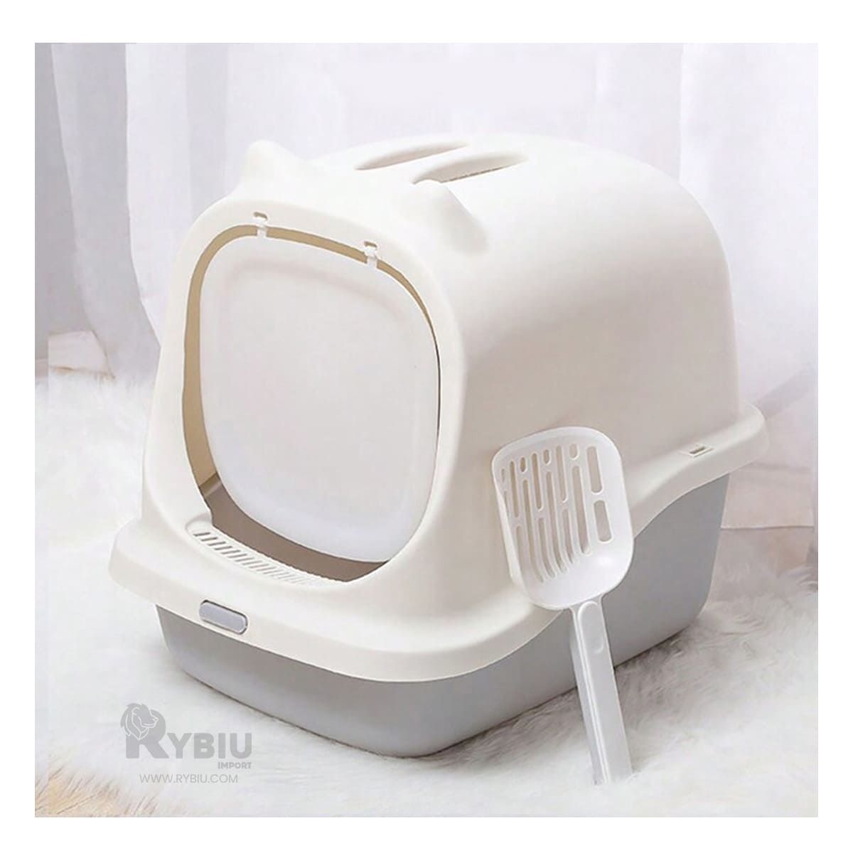 RYBIU IMPORT - Caja de Arena para Felinos de Color Plomo Y+MiniAgenda